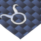 Taurus Zodiac Sign auf Navy Blue Carbon Fibre Styl Tischdecke (Schrägansicht)