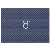 Taurus Zodiac Sign auf Navy Blue Carbon Fibre Styl Tischdecke (Vorderseite (Horizontal))