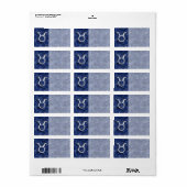 Taurus Zodiac Sign auf Navy Blue Digital Camouflag Adressaufkleber (Vorne)