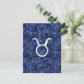 Taurus Zodiac Sign auf Navy Blue Digital Camouflag Postkarte (Stehend Vorderseite)