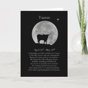 Taurus Zodiac Sign Birthday Card Karte