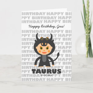 Taurus Zodiac Sign Birthday Card Karte