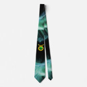 TAURUS ZODIAC SIGN,BLUE GREEN FRAKTAL WIRBEL KRAWATTE (Vorderseite)