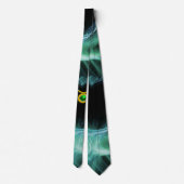 TAURUS ZODIAC SIGN,BLUE GREEN FRAKTAL WIRBEL KRAWATTE (Rückseite)