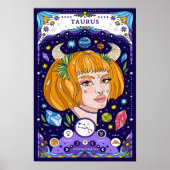Taurus Zodiac Sign BluePoster - Elegant und Earthy Poster (Vorne)
