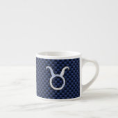 Taurus Zodiac Sign Decor Navy Blue Carbon Fibre Espressotasse (Rechts)