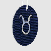 Taurus Zodiac Sign Decor Navy Blue Carbon Fibre Ornament (Vorderseite)