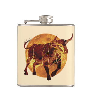 Taurus Zodiac Sign Flachmann