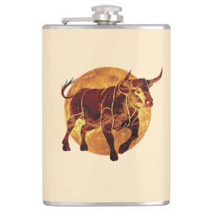 Taurus Zodiac Sign Flachmann