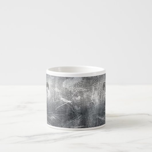 Taurus Zodiac Sign Grunge gestörter Silberstil Espressotasse (Vorderseite)