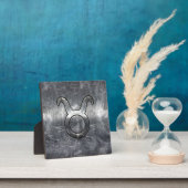 Taurus Zodiac Sign Grunge gestörter Silberstil Fotoplatte (InSitu)
