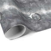 Taurus Zodiac Sign Grunge gestörter Silberstil Geschenkpapier (Rolleneckpunkt)