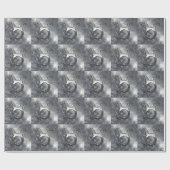 Taurus Zodiac Sign Grunge gestörter Silberstil Geschenkpapier (Flach)