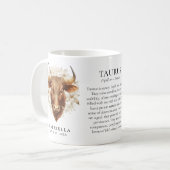 Taurus Zodiac Sign Horoscope Personalized Gift Kaffeetasse (Vorderseite Links)