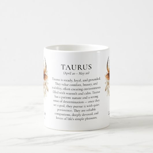 Taurus Zodiac Sign Horoscope Personalized Gift Kaffeetasse (Mittel)