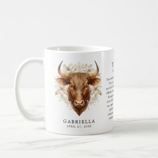 Taurus Zodiac Sign Horoscope Personalized Gift Kaffeetasse (Links)