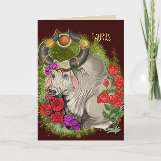 Taurus Zodiac Sign Karte (Vorderseite)