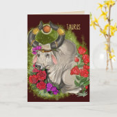 Taurus Zodiac Sign Karte (Gelbe Blume)