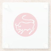Taurus Zodiac Sign Modernes, Minimalistisches Schl Glasuntersetzer (Rückseite)