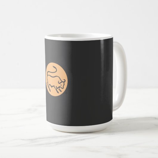 Taurus Zodiac Sign Modernes, Minimalistisches Schl Kaffeetasse (VorderseiteRechts)
