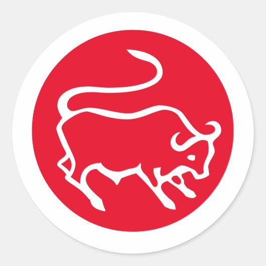 Taurus Zodiac Sign Modernes, Minimalistisches Schl Runder Aufkleber (Vorderseite)