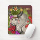 Taurus Zodiac Sign Mousepad (Mit Mouse)