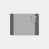 Taurus Zodiac Sign on Black Carbon Fiber Print Post-it Klebezettel (Vorderseite)