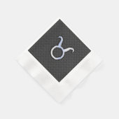 Taurus Zodiac Sign on Black Carbon Fiber Print Serviette (Ecke)