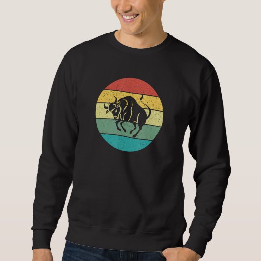 Taurus Zodiac Sign Retro Vintage Sweatshirt (Vorderseite)