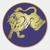 Taurus Zodiac Sign Runder Aufkleber (Vorderseite)