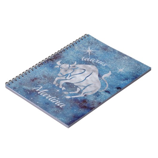Taurus Zodiac Sign Spiral Notebook Notizblock (Linke Seite)