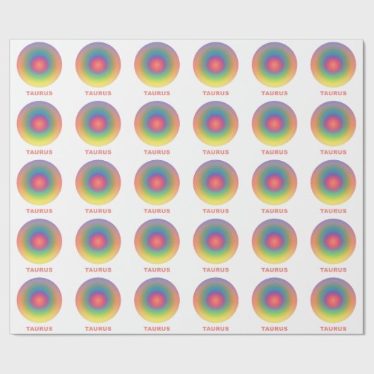 Taurus Zodiac Sign Stylish Gradient Geschenkpapier (Flach)