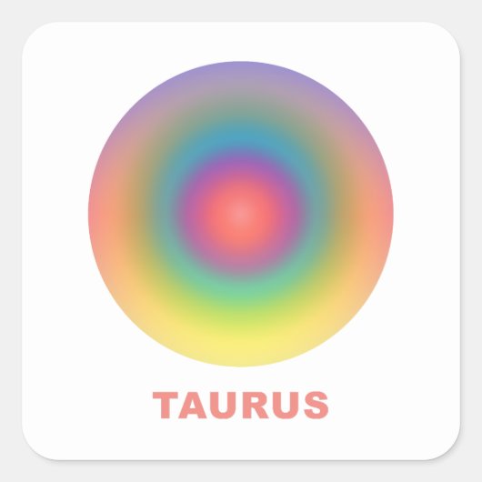 Taurus Zodiac Sign Stylish Gradient Quadratischer Aufkleber (Vorderseite)