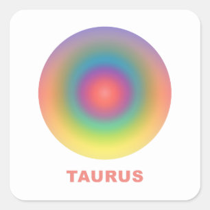 Taurus Zodiac Sign Stylish Gradient Quadratischer Aufkleber