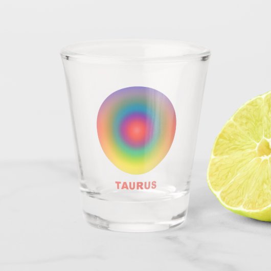 Taurus Zodiac Sign Stylish Gradient Schnapsglas (Vorderseite)