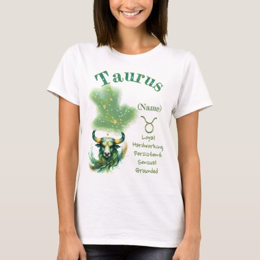 Taurus Zodiac Sign T-Shirt (Vorderseite)