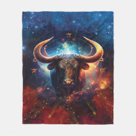 Taurus Zodiac Sign Watercolor Design Fleecedecke