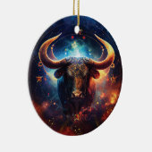 Taurus Zodiac Sign Watercolor Design Keramik Ornament (Rechts)