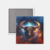 Taurus Zodiac Sign Watercolor Design Magnet (Vorderseite/Rückseite)