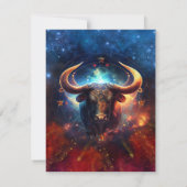 Taurus Zodiac Sign Watercolor Design Mitteilungskarte (Rückseite)