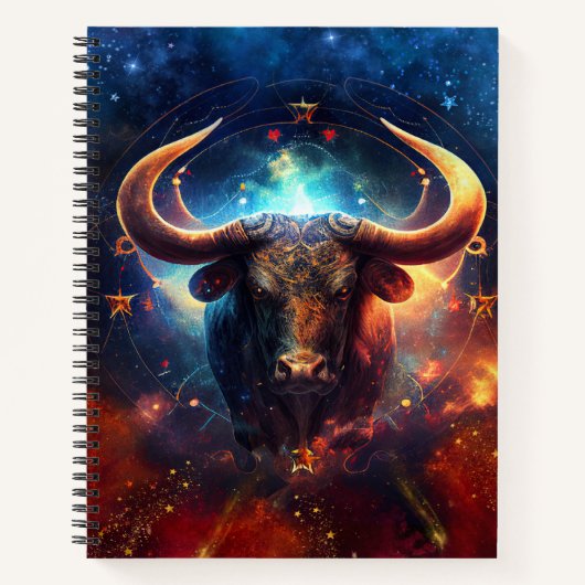 Taurus Zodiac Sign Watercolor Design Notizblock (Vorderseite)