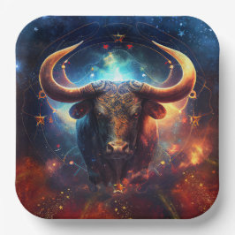 Taurus Zodiac Sign Watercolor Design Pappteller