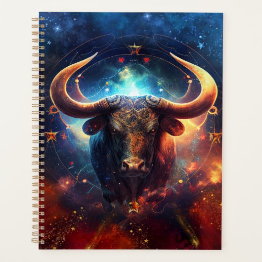 Taurus Zodiac Sign Watercolor Design Planer (Vorderseite)