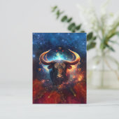 Taurus Zodiac Sign Watercolor Design Postkarte (Stehend Vorderseite)