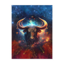 Taurus Zodiac Sign Watercolor Design