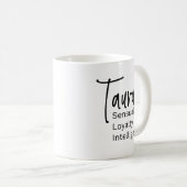 Taurus zodiac signiert positive Eigenschaften Kaffeetasse (VorderseiteRechts)
