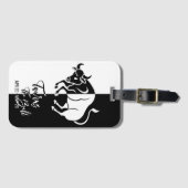 Taurus Zodiac Signing Black & White Luggage Tag Gepäckanhänger (Vorderseite (Horizontal))