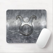 Taurus Zodiac Signing Silver Grunge Not Style Mousepad (Mit Mouse)