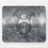 Taurus Zodiac Signing Silver Grunge Not Style Mousepad (Vorne)