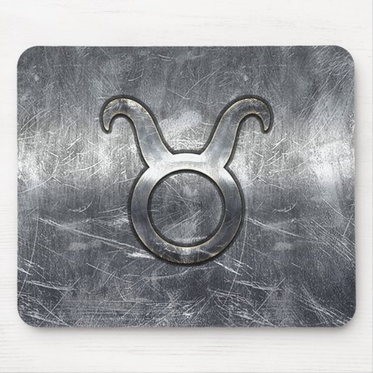 Taurus Zodiac Signing Silver Grunge Not Style Mousepad (Vorne)